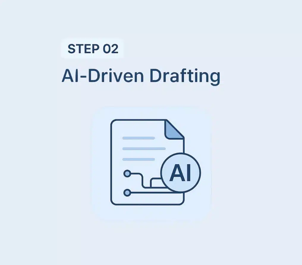 Depiction of AI-driven drafting, demonstrating the integration of technology in creative processes.
