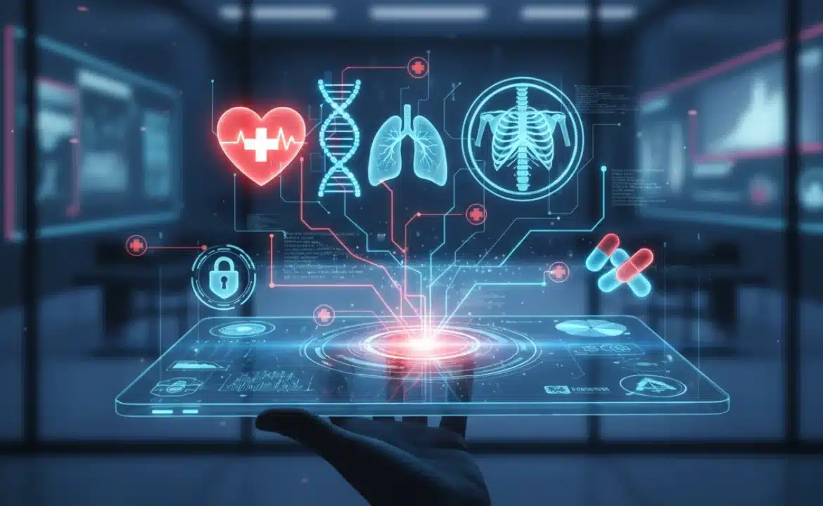 Digital healthcare future with a focus on EHR integration challenges and solutions for improved patient care.